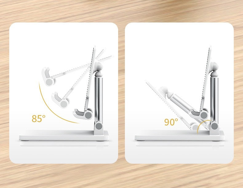 Foldable Metal Desktop Phone & Tablet Stand – Height Adjustable
