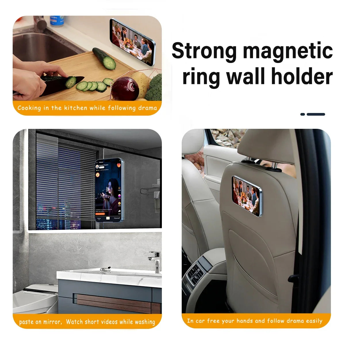 Magnetic MagSafe Ring Phone Holder additional angle and features
