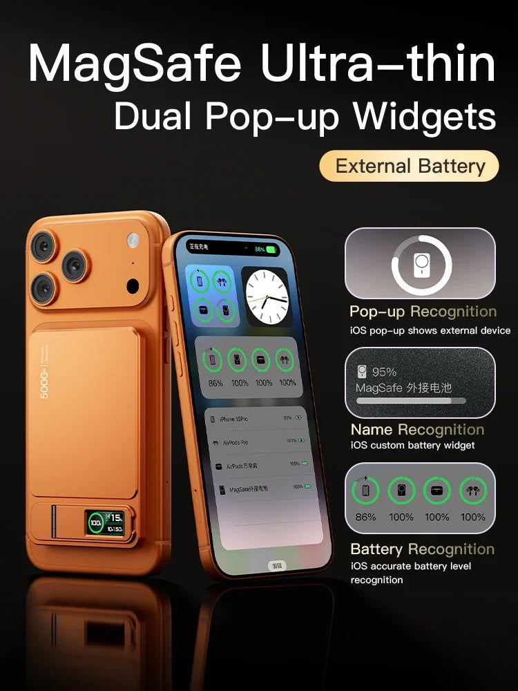 MagSafe Magnetic Power Bank 10000mAh 15W Wireless Fast Charging in use lifestyle photo