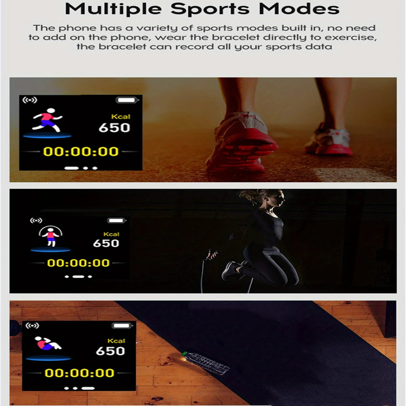 Smart Fitness Watch Bluetooth, Heart Rate & Sleep Monitor additional angle and features